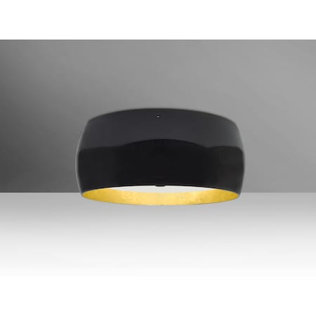 Pogo Ceiling, Black/Inner Gold Foil, Bronze, 3x60W Incandescent